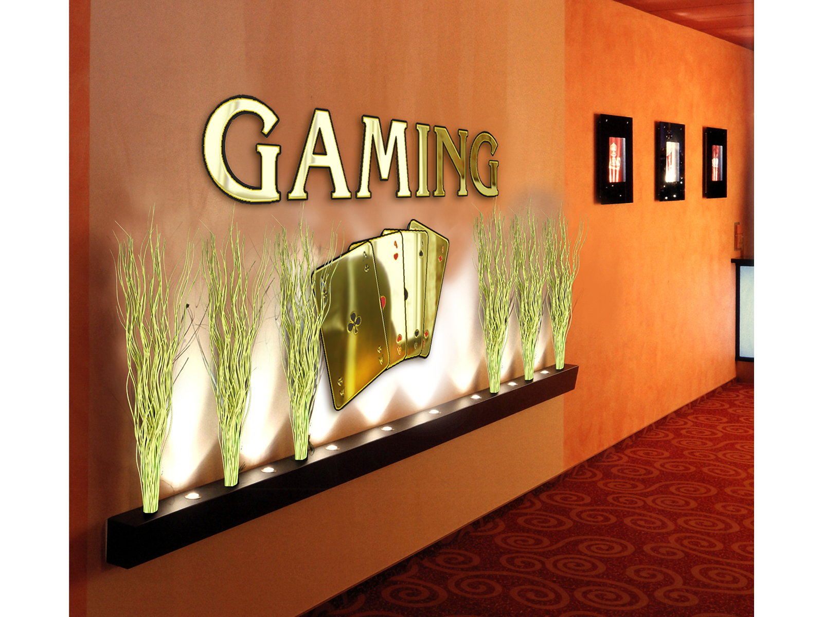Wanddekoration Gaming gold kpl.