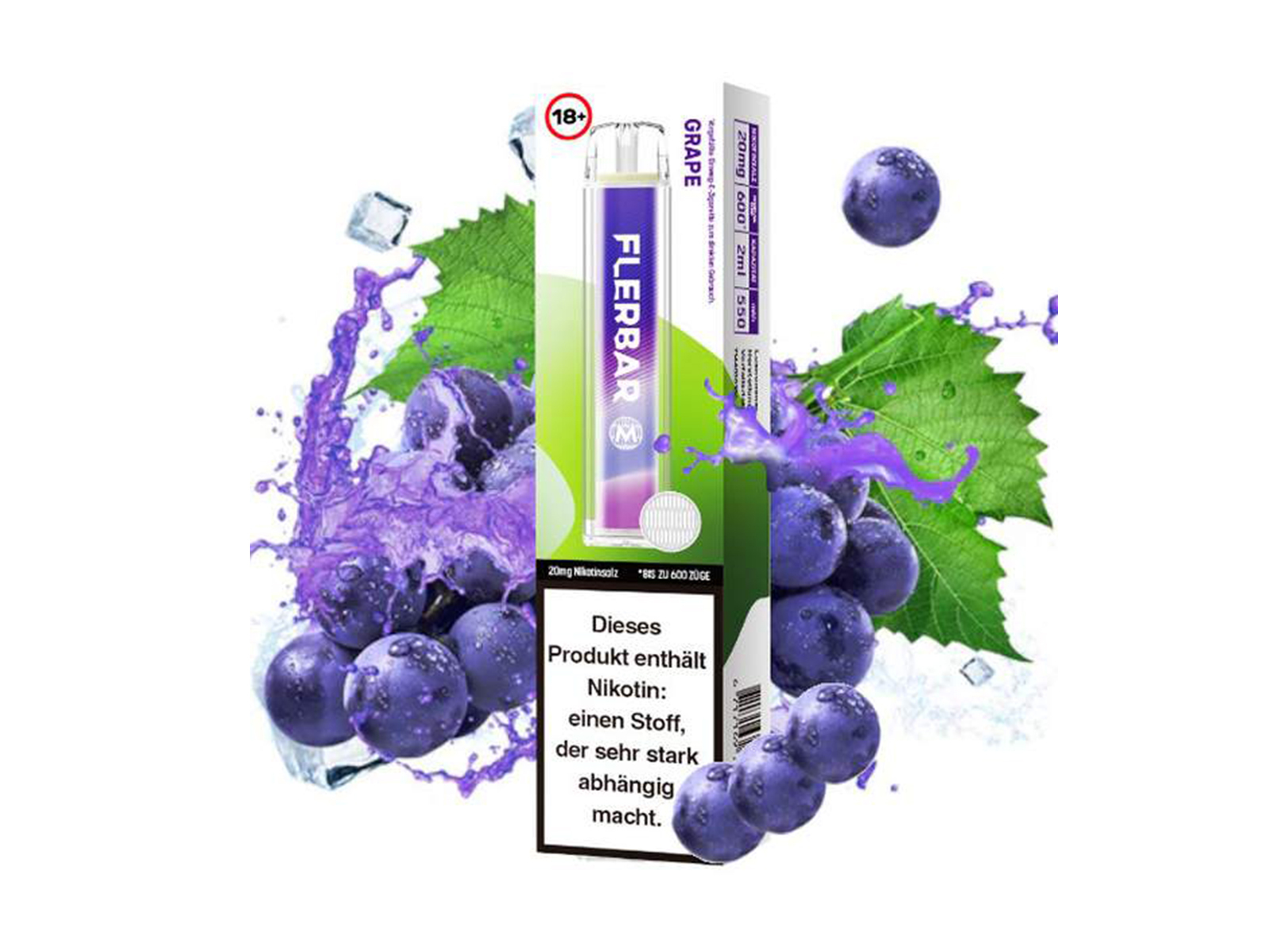 FLERBAR e-Zigarette Grape mN VPE 10