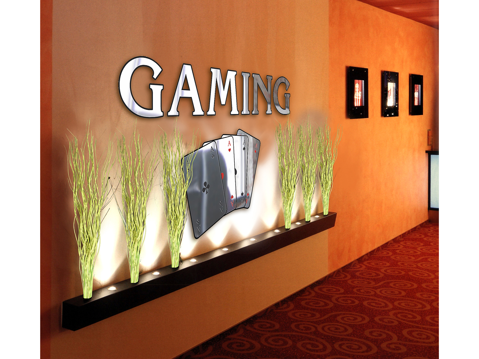 Wanddekoration Gaming silber kpl.