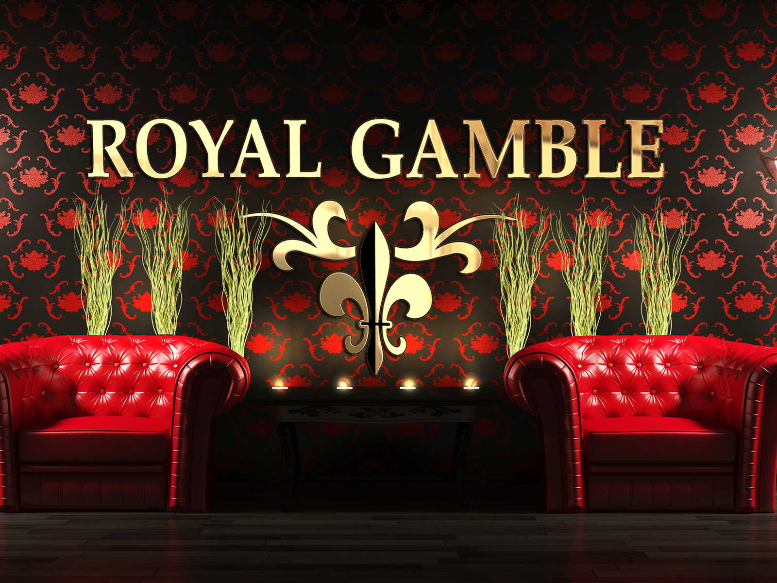 Wanddekoration Royal Gamble gold kpl.