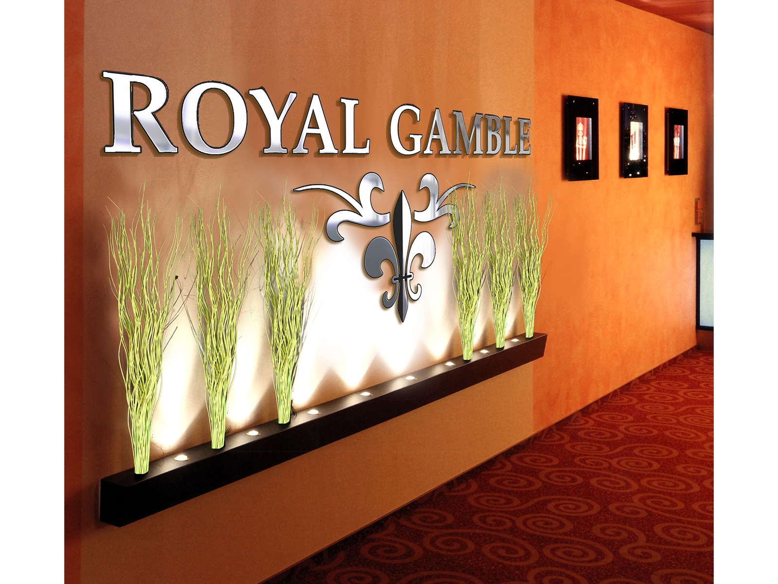 Wanddekoration Royal Gamble silber kpl.
