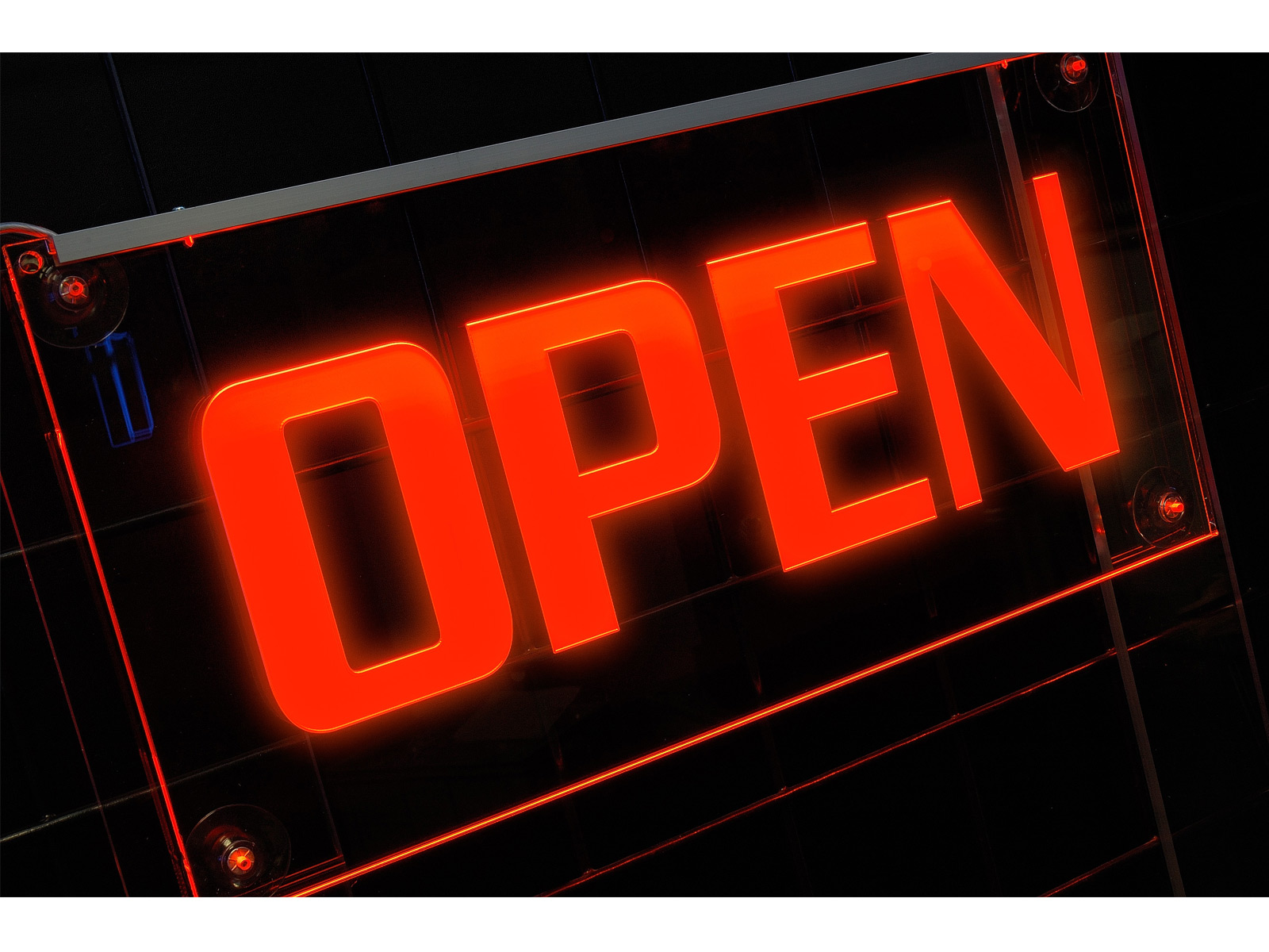 Lichtdisplay DeLuxe Open rot