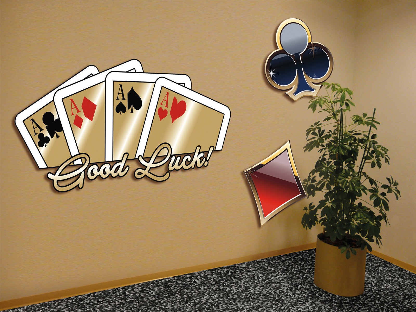 Wandgestaltung Good Luck Karten